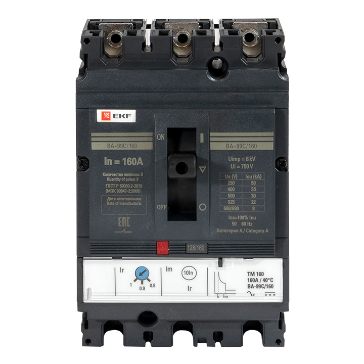 Выключатель автоматический ВА-99C (Compact NS) 160/25А 3P 36кА EKF PROxima (mccb99C-160-25)