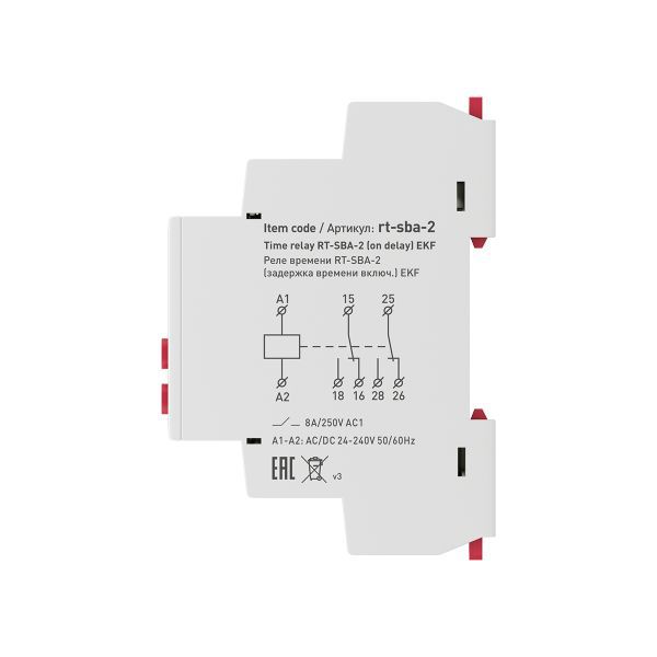 Реле времени RT-SBA-2 (задержка времени включ.) EKF PROxima (rt-sba-2)