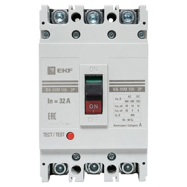 Выключатель автоматический ВА-99М 100/32А 3P 35кА PROxima (mccb99-100-32m)