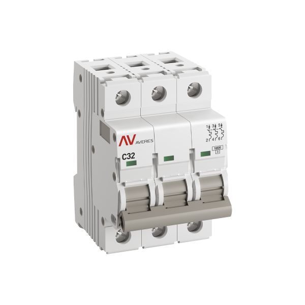 Выключатель автоматический AV-10 3P 32A (C) 10кА AVERES (mcb10-3-32C-av)