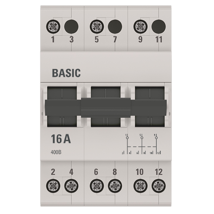 Переключатель трехпозиционный 3P 16А Basic (tps-3-16)