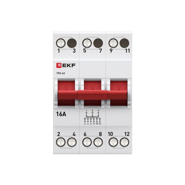 Переключатель трехпозиционный 3P 16А Basic (tps-3-16)