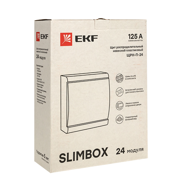 Щит распределительный ЩРН-П-24 SlimBox белая дверца IP41 EKF PROxima (sb-n-24w)