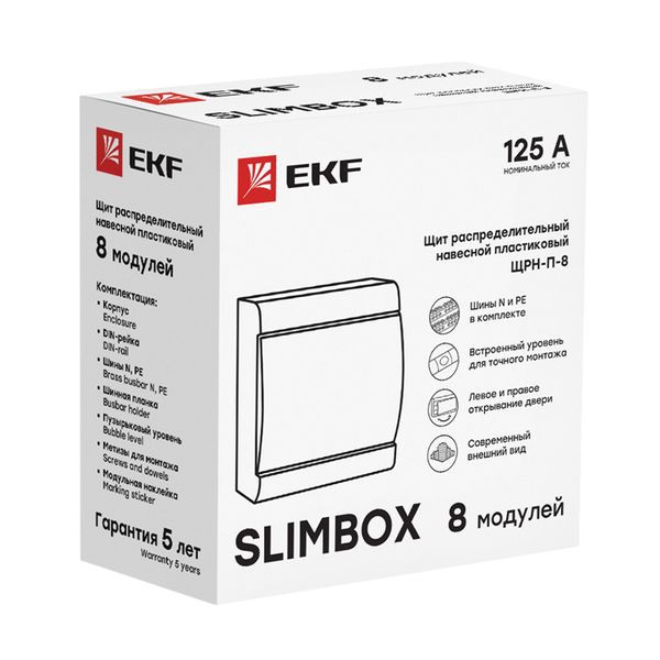 Щит ЩРН-П-8 "SlimBox" IP41 бел. дверца PROxima EKF sb-n-8w