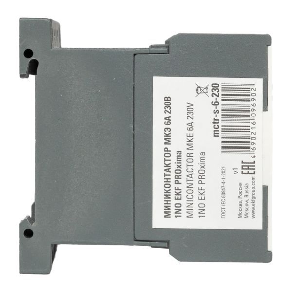 Миниконтактор МКЭ 6А 230В 1NO PROxima EKF Mctr-s-6-230