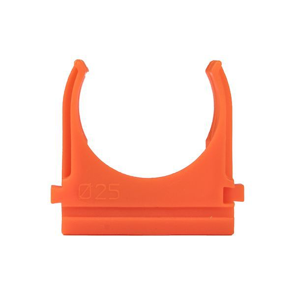 Держатель для труб (клипса) d25мм оранж. (уп.10шт) Plast PROxima EKF derj-z-25o