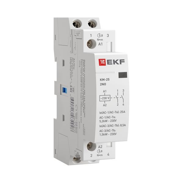 Контактор модульный КМ 25А 2NО (1 мод.) EKF km-1-25-20