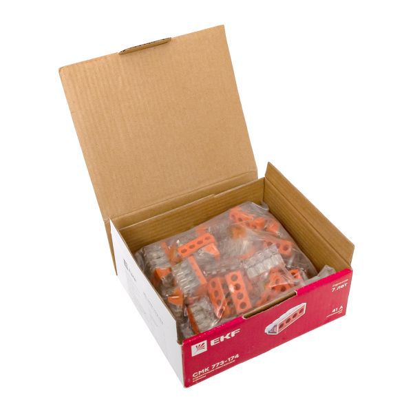 Клемма строительно-монтажная СМК 773-174 4-проводная 2.5-6.0кв.мм с пастой (уп.50шт) PROxima EKF plc-smk-773-174