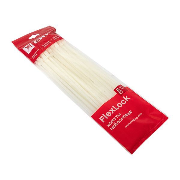 Хомут P6.6 7.6х300 FlexLock стандартный бел. (уп.100шт) PROxima EKF plc-fl-ctsw-7.6x300