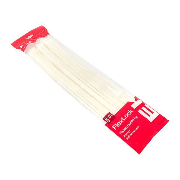 Хомут P6.6 8.8х500 FlexLock стандартный бел. (уп.100шт) PROxima EKF plc-fl-ctsw-8.8x500