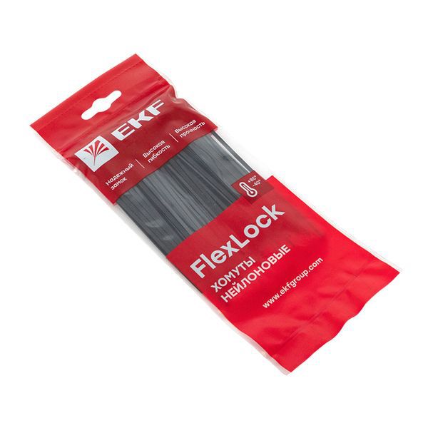 Хомут P6.6 2.5х120 FlexLock стандартный черн. (уп.100шт) PROxima EKF plc-fl-ctsb-2.5x120
