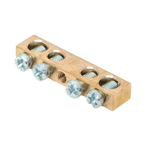 Шина PEN "ноль-земля" 6х9 4 отвер. латунь крепеж по центру розн. стикер PROxima EKF sn0-63-04-r