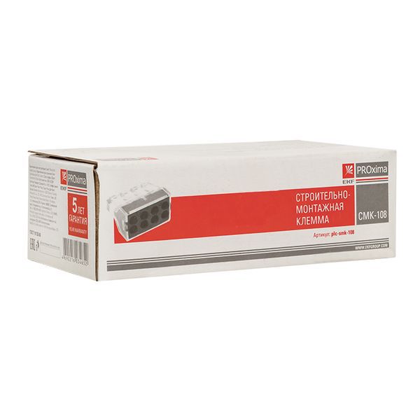 Клемма СМК-108 8 отверстий 1.0-2.5кв.мм (уп.50шт) EKF plc-smk-108