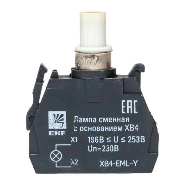 Лампа сменная с основанием XB4 желт. 230В PROxima EKF XB4-EML-Y
