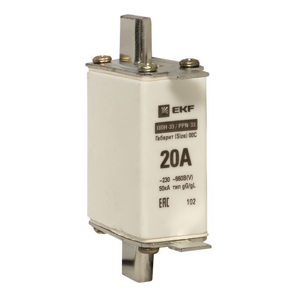 Вставка плавкая ППН-33 100/20А габарит 00C EKF fus-33/100/20