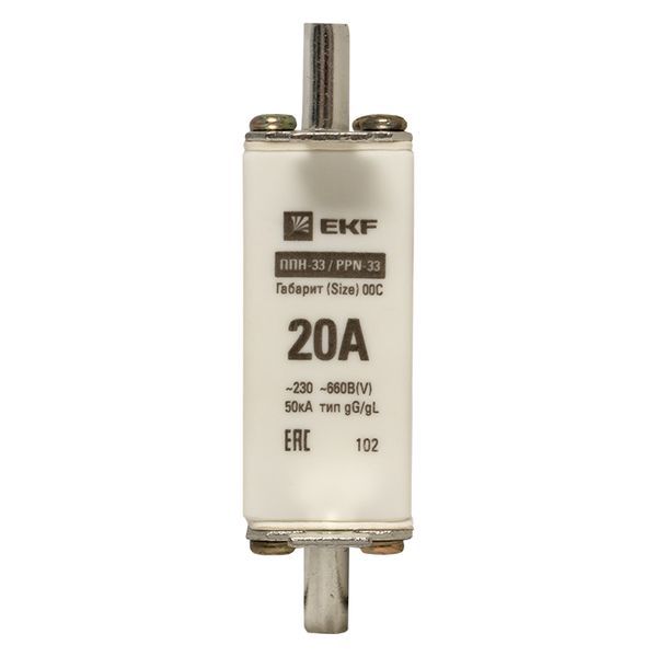 Вставка плавкая ППН-33 100/20А габарит 00C EKF fus-33/100/20