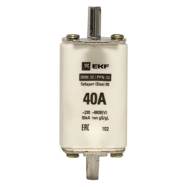 Вставка плавкая ППН-33 40А габарит 00 EKF fus-33/160/40
