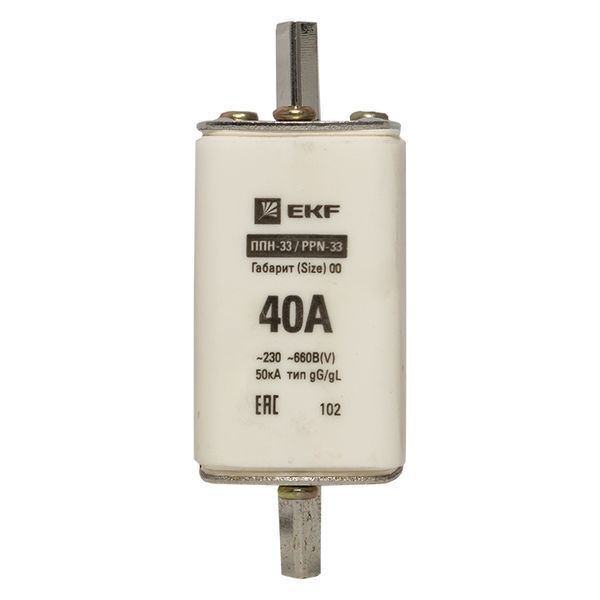 Вставка плавкая ППН-33 40А габарит 00 EKF fus-33/160/40
