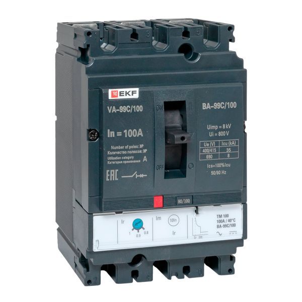 Выключатель автоматический 3п 160/100А 36кА ВА-99C Compact NS PROxima EKF mccb99C-160-100