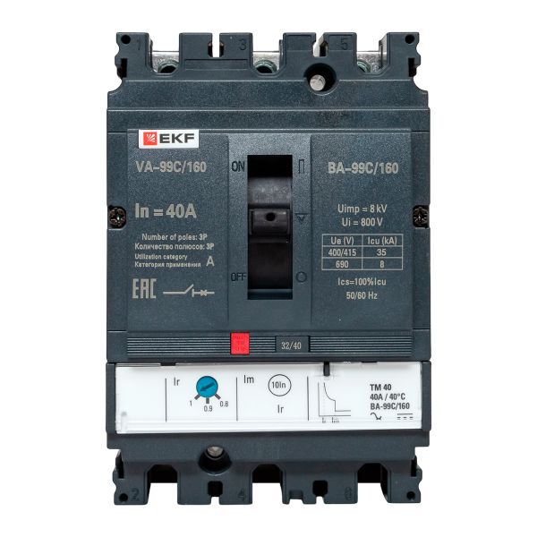 Выключатель автоматический 3п 160/40А 36кА ВА-99C Compact NS PROxima EKF mccb99C-160-40