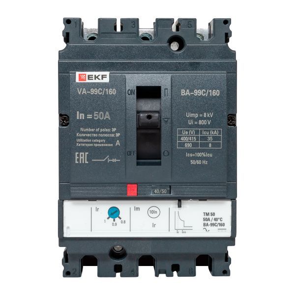 Выключатель автоматический 3п 160/50А 36кА ВА-99C Compact NS PROxima EKF mccb99C-160-50