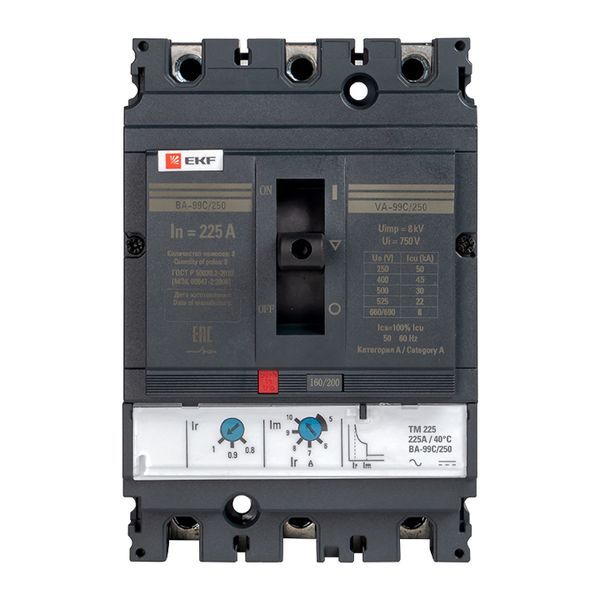 Выключатель автоматический 3п 250/225А 45кА ВА-99C Compact NS PROxima EKF mccb99C-250-225