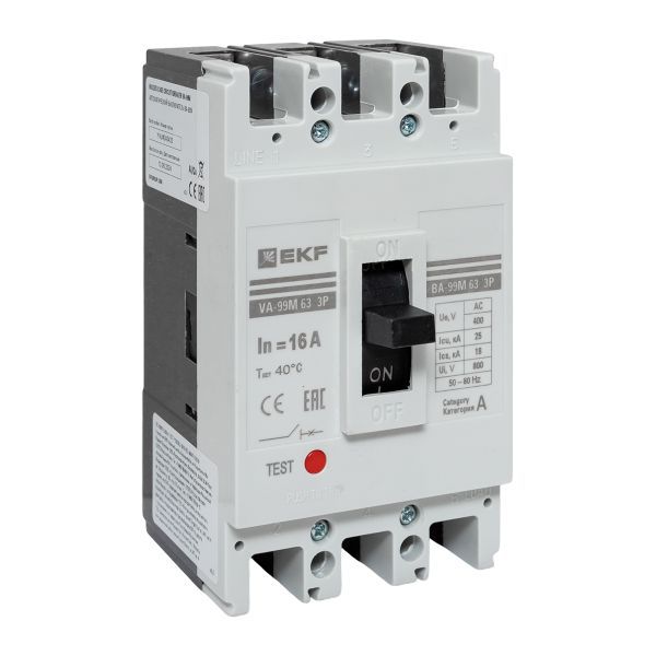 Автоматический выключатель 3п 63/16А 25кА ВА-99М PROxima Автоматический выключатель 3п 63/16А 25кА ВА-99М PROxima