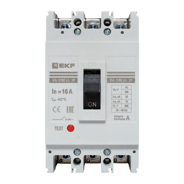 Автоматический выключатель 3п 63/16А 25кА ВА-99М PROxima