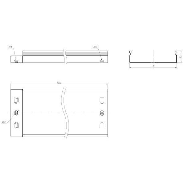 Лоток листовой неперфорированный 50х100 L3000 0.55мм EKF L5010000-0.55