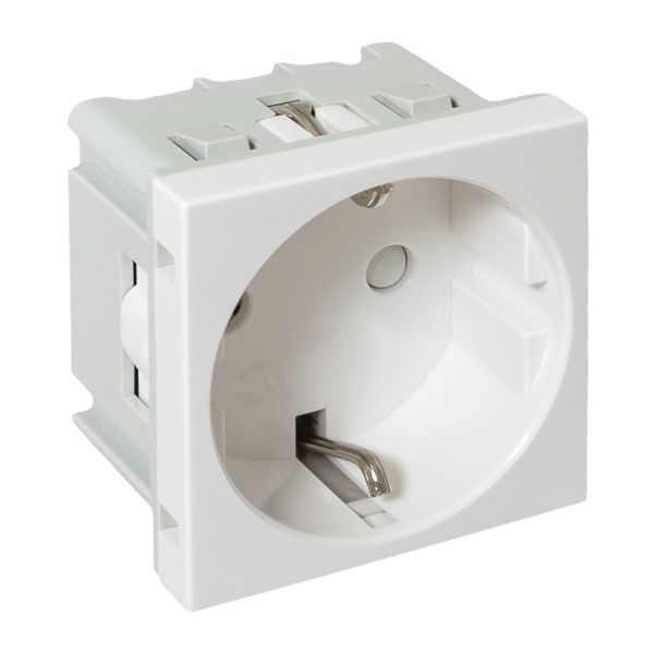 Розетка 1-м C-Line 2мод. 45х45 РКС-20-30-П с заземл. бел. EKF E2MR16-028-10