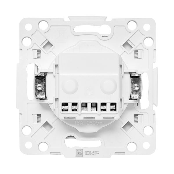 Розетка 1-м СП Стокгольм 16А с заземл. защ. шторки винт. клеммы механизм бел. PROxima EKF EYR16-028-20