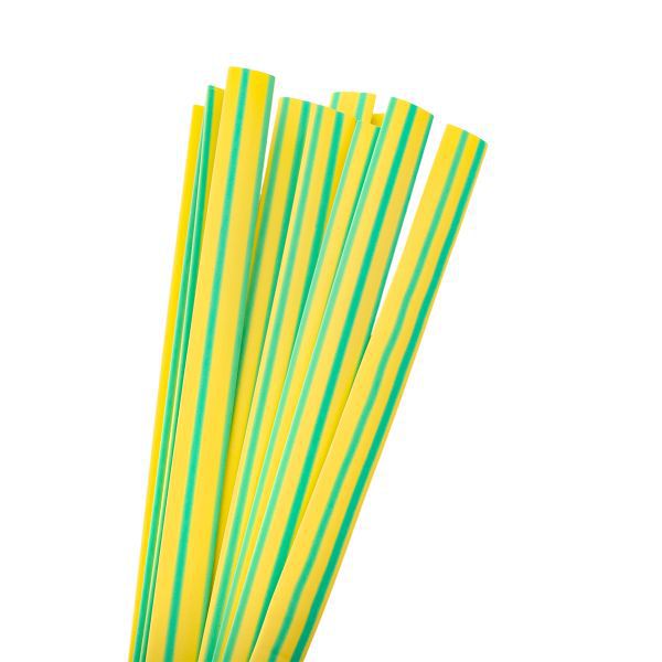 Трубка термоусадочная ТУТ нг 8/4 желт./зел. 1м (уп.50шт) PROxima EKF tut-8-yg-1m