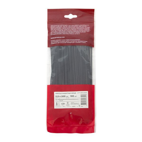 Хомут P6.6 2.5х200 FlexLock стандартный черн. (уп.100шт) PROxima EKF plc-fl-ctsb-2.5x200