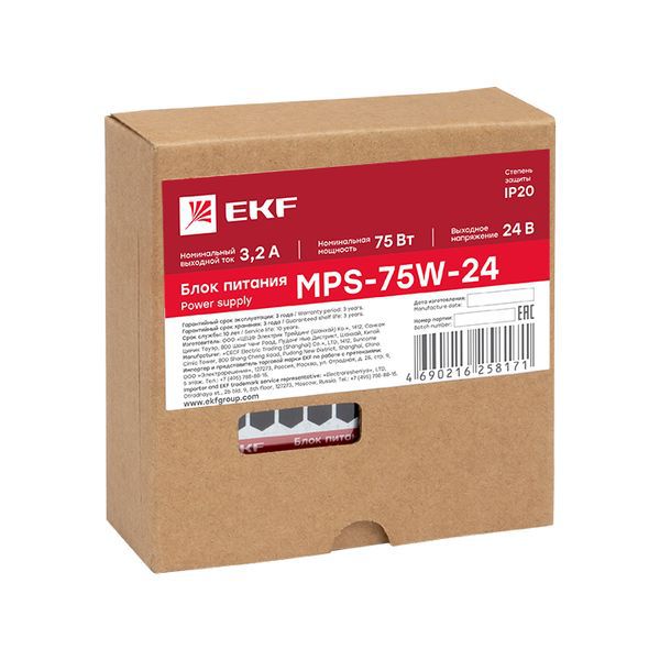 Блок питания 24В MPS-75W-24 EKF Proxima (mps-75w-24)