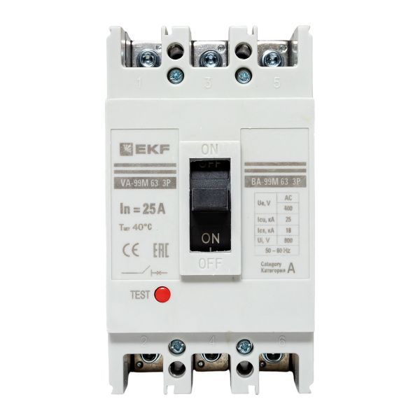 Выключатель автоматический ВА-99М 63/25А 3P 25кА EKF (mccb99-63-25m)
