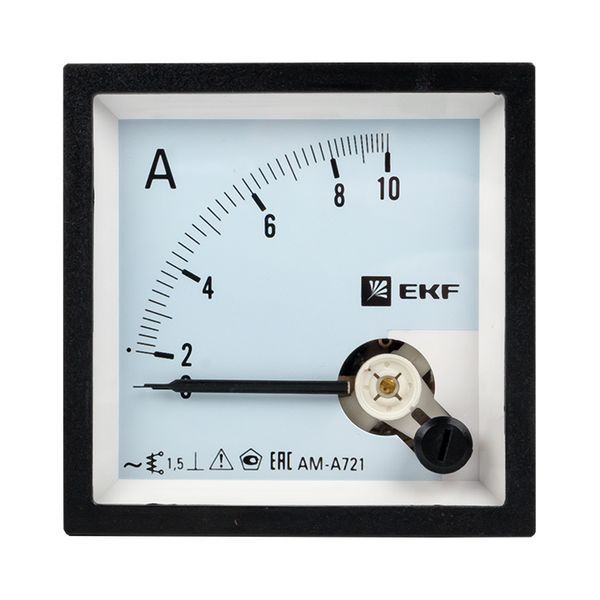 Амперметр AM-A721 аналоговый на панель 72х72 (квадратный вырез) 10А прямое подключение PROxima (ama-721-10)