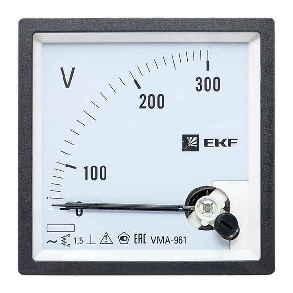 Вольтметр VM-A961 аналоговый на панель 96х96 (квадратный вырез) 300В прямое подключение PROxima (vma-961-300)