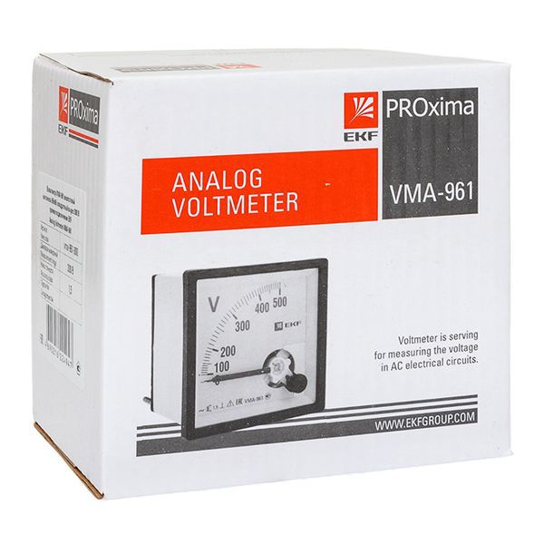 Вольтметр VM-A961 аналоговый на панель 96х96 (квадратный вырез) 300В прямое подключение PROxima (vma-961-300)