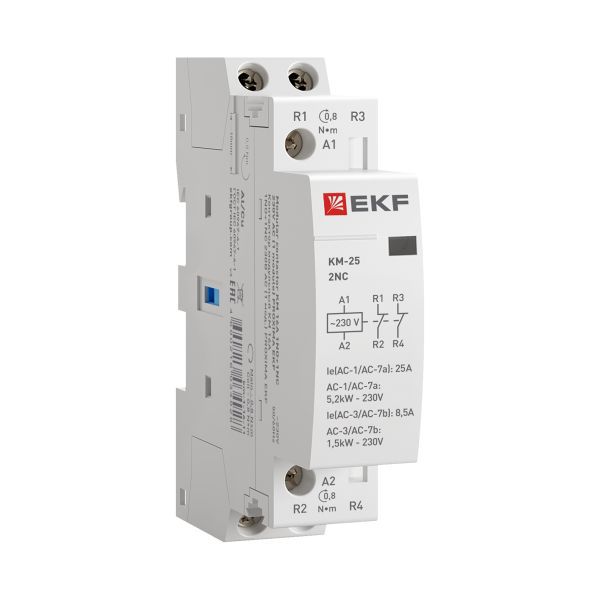 Контактор модульный КМ 25А 2NC (1 мод.) EKF PROxima (km-1-25-02)
