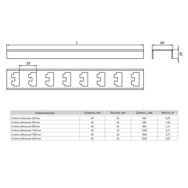 Стойка кабельная 1800 мм (sk1800)