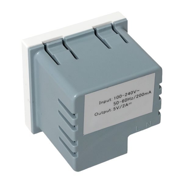 Розетка USB, сила тока 2.1 А (2 гнезда) без индикатора (E2MR2-20USB-10)