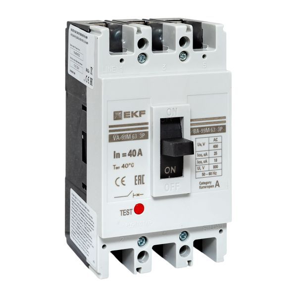 Выключатель автоматический ВА-99М 63/40А 3P 20кА Basic Выключатель автоматический ВА-99М 63/40А 3P 20кА Basic