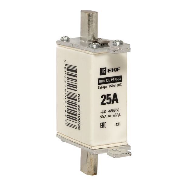 Вставка плавкая ППН-33 100/25А габарит 00C EKF fus-33/100/25