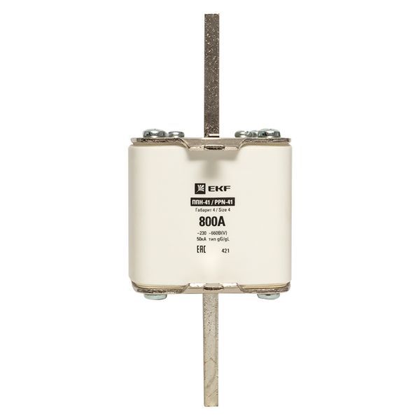Вставка плавкая ППН-41 1250/800А габарит 4 EKF fus-41/1250/800