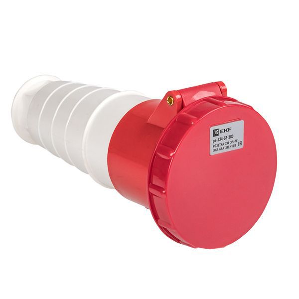 Розетка кабельная 63А 380В 3P+РЕ IP44 (234) EKF ps-234-63-380