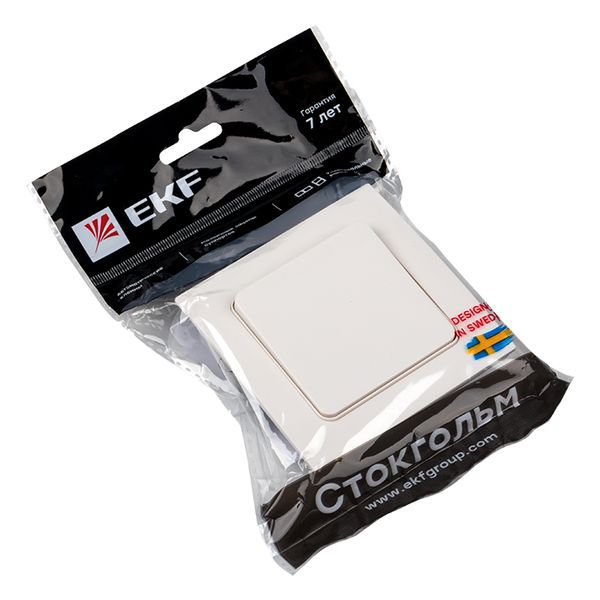 Выключатель одноклавишный белый Стокгольм