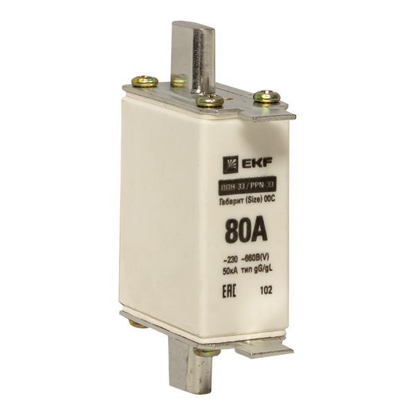 Вставка плавкая ППН-33 100/80А габарит 00С EKF fus-33/100/80