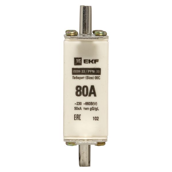 Вставка плавкая ППН-33 100/80А габарит 00С EKF fus-33/100/80