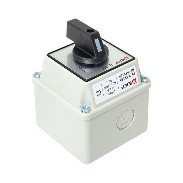 Переключатель кулачковый ПК-3-13 3П 16А "ВКЛ-ВЫКЛ" IP54 EKF pk-3-13-16