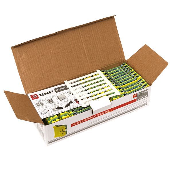 Колодка клеммная ЕК-6/40 JXB земля цвет желто-зеленый